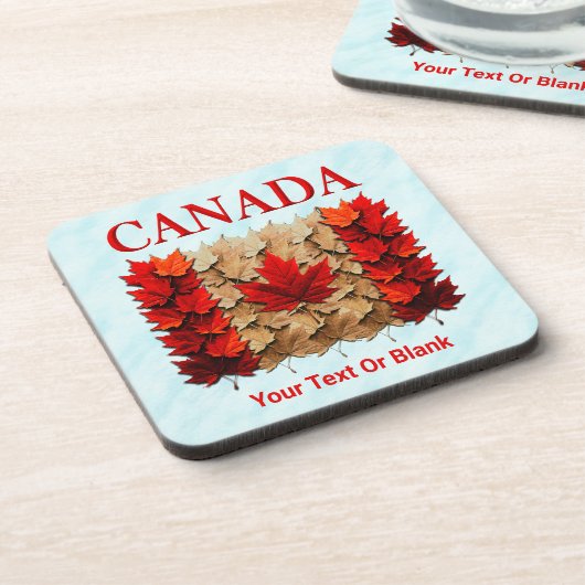Autumn Maple Leaf Canadian Flag コースター (左側)