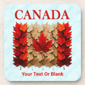 Autumn Maple Leaf Canadian Flag コースター (正面)