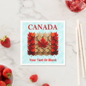 Autumn Maple Leaf Canadian Flag スタンダードカクテルナプキン (インサイチュ)