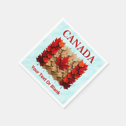 Autumn Maple Leaf Canadian Flag スタンダードカクテルナプキン (角)
