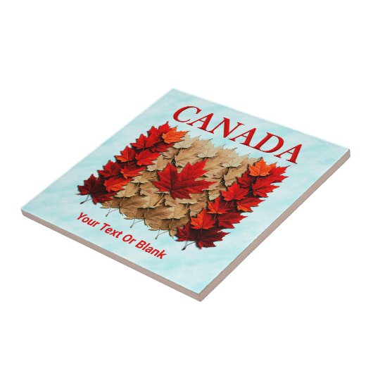 Autumn Maple Leaf Canadian Flag タイル (側面)