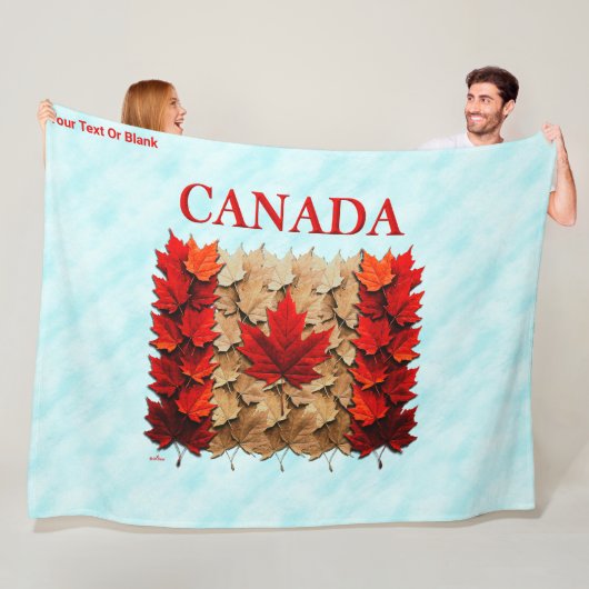 Autumn Maple Leaf Canadian Flag フリースブランケット (インサイチュ)