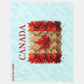 Autumn Maple Leaf Canadian Flag フリースブランケット (正面)