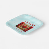 Autumn Maple Leaf Canadian Flag ペーパープレート (傾斜あり)