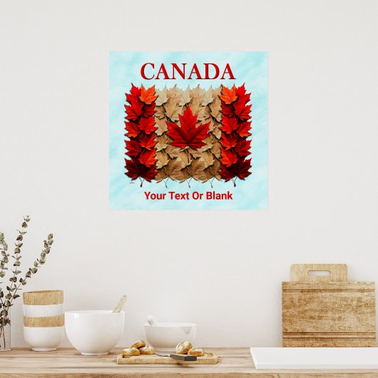Autumn Maple Leaf Canadian Flag ポスター (キッチン)