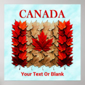 Autumn Maple Leaf Canadian Flag ポスター (正面)