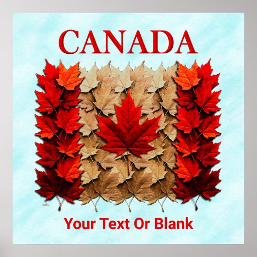 Autumn Maple Leaf Canadian Flag ポスター (正面)