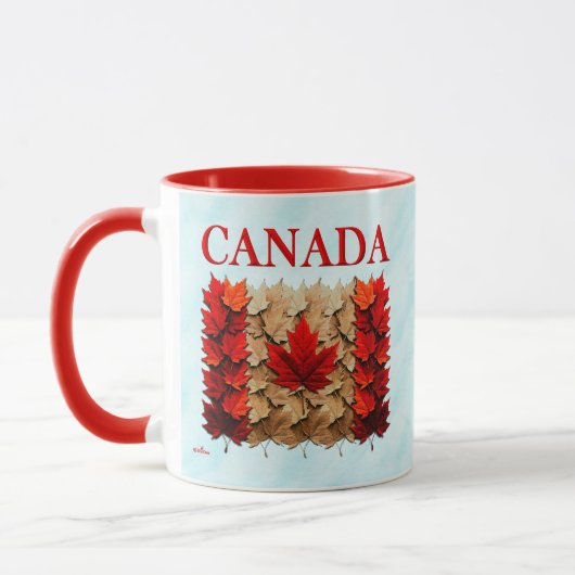 Autumn Maple Leaf Canadian Flag マグカップ (左)
