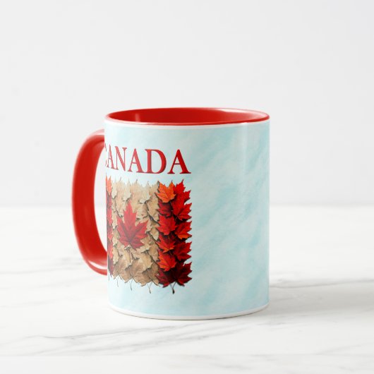Autumn Maple Leaf Canadian Flag マグカップ (正面左)
