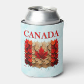 Autumn Maple Leaf Canadian Flag 缶クーラー (缶正面)