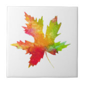 Autumn Maple Leaf Ceramic Tile タイル (正面)