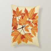 Autumn Maple Leaf Print: Fall Foliage アクセントクッション (裏面(縦))