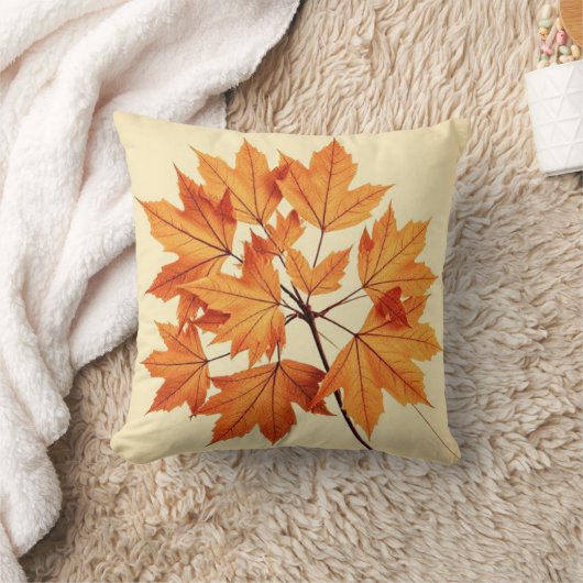Autumn Maple Leaf Print: Fall Foliage クッション (ブランケット)