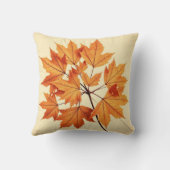Autumn Maple Leaf Print: Fall Foliage クッション (裏面)