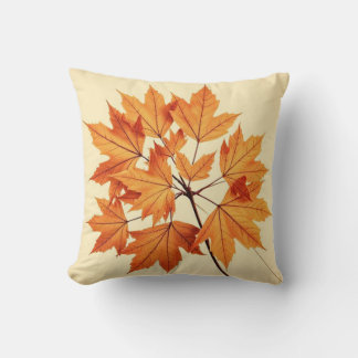 Autumn Maple Leaf Print: Fall Foliage クッション