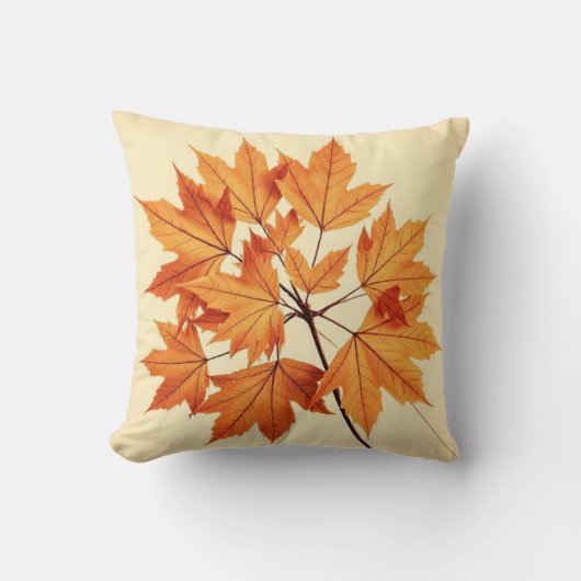 Autumn Maple Leaf Print: Fall Foliage クッション (正面)