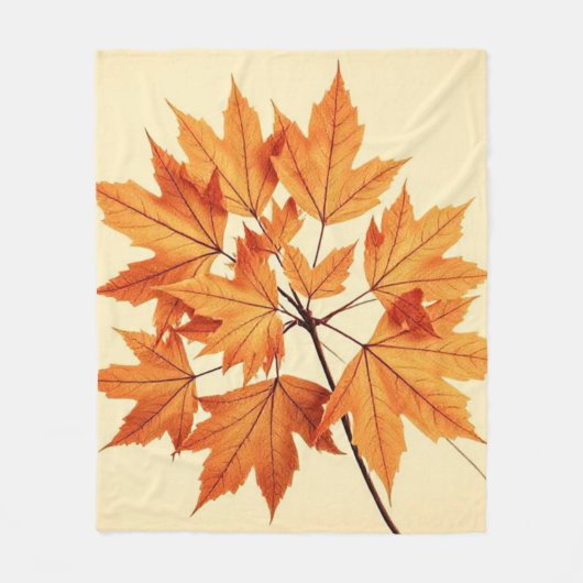 Autumn Maple Leaf Print: Fall Foliage フリースブランケット (正面)