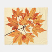 Autumn Maple Leaf Print: Fall Foliage フリースブランケット (正面(横))
