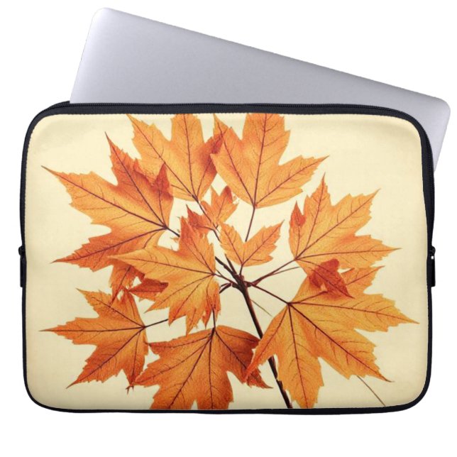 Autumn Maple Leaf Print: Fall Foliage ラップトップスリーブ (正面)