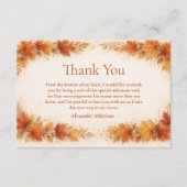 Autumn Maple Leaves Graduation Party サンキューカード (正面)