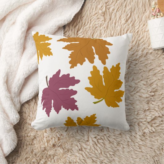 Autumn Maple Leaves Modern  クッション (ブランケット)
