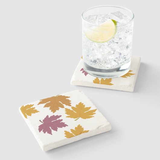 Autumn Maple Leaves Modern  ストーンコースター (横)