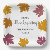 Autumn Maple Leaves Modern  ペーパープレート (正面)