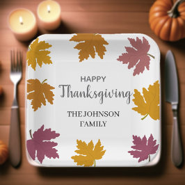 Autumn Maple Leaves Modern  ペーパープレート