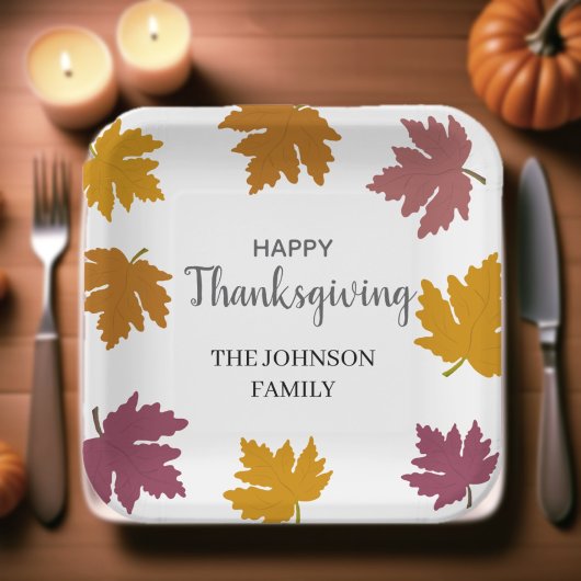 Autumn Maple Leaves Modern  ペーパープレート