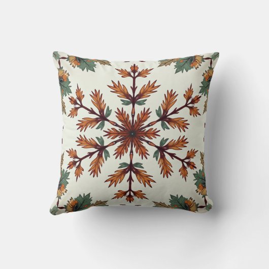 Autumn Maple Leaves Pillow Cushion クッション (裏面)