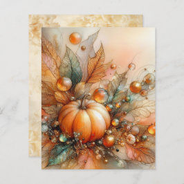 Autumn Maple Pumpkin Scrapbook Paper