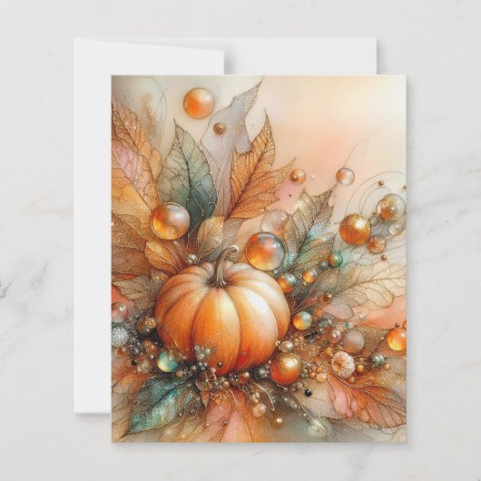 Autumn Maple Pumpkin Scrapbook Paper (正面)