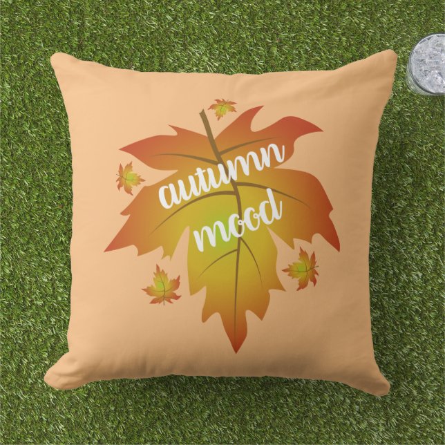 Autumn mood typography maple leaves  アウトドアクッション (芝生)