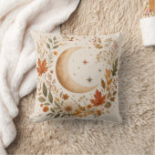 Autumn Moon Botanical Wreath Decorative Pillow クッション (ブランケット)