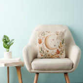 Autumn Moon Botanical Wreath Decorative Pillow クッション (椅子)