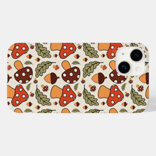 Autumn Mushroom & Acorn Phone Case Case-Mate iPhoneケース (裏面 (横))