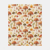 Autumn Mushrooms フリースブランケット (正面)