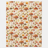 Autumn Mushrooms フリースブランケット (正面)