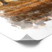 Autumn Nature Landscape - Watercolor Poster ポスター (角)