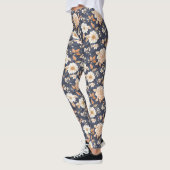 Autumn Navy Cream Floral レギンス (左)