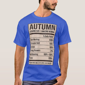 Autumn Nutrition Facts Name Nickname Alias Title F Tシャツ