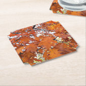 Autumn Oak Leaves Floral ペーパーコースター (アングル)