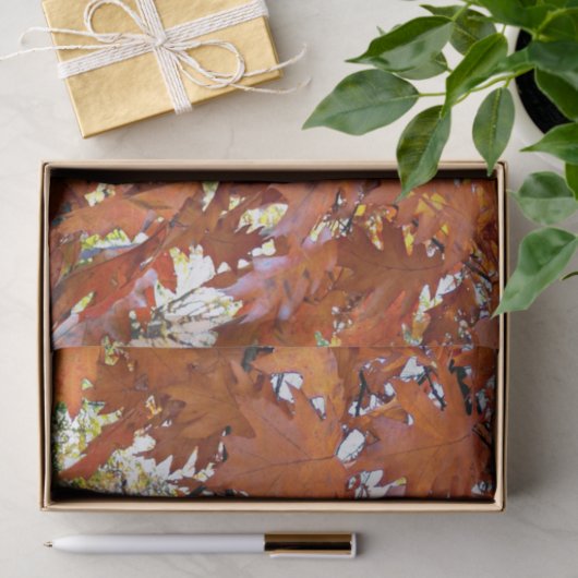 Autumn Oak Leaves Floral 薄葉紙 (ギフト)