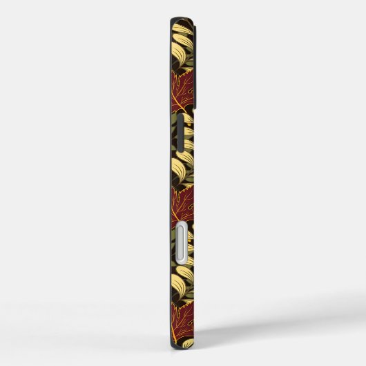 Autumn Oak Leaves Pattern in Maroon and Yellow Case-Mate iPhoneケース (裏面 / 右)