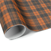 Autumn Orange and Black Tartan Plaid ラッピングペーパー (ロールコーナー)