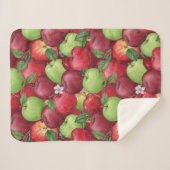 Autumn Orchard Harvest Watercolor Apple Pattern シェルパブランケット (正面(横))