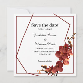 Autumn Orchid Romance Fall Wedding Save the Date セーブザデート