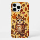 Autumn Owl And Leaves iPhoneケース (裏面)