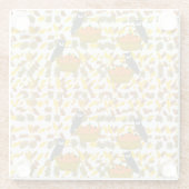 Autumn Owl and Pumpkin Pattern Glass Coaster Home  ガラスコースター (裏面)