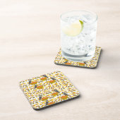Autumn Owl and Pumpkin Pattern Plastic Coaster Set コースター (右側)